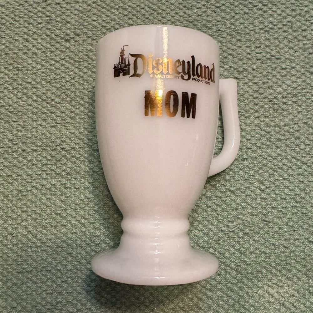 Vintage Disneyland Milk Glass Mug “Mom” 1970’s Disney